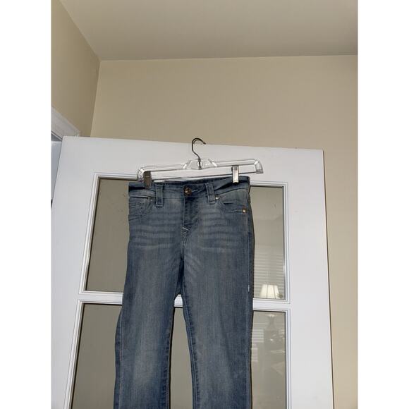 True Religion Jeans Sz 25 Womens Jennie Curvy Mid Rise Super Skinny Blue Denim - Picture 2 of 4
